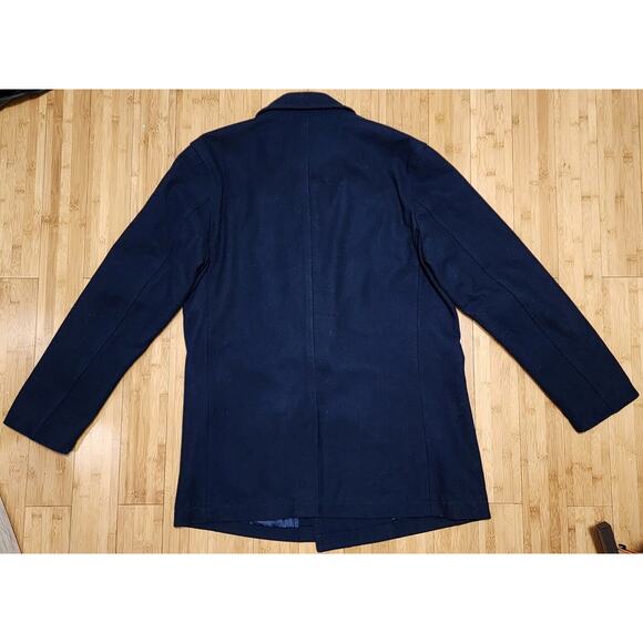 OLD NAVY Mens XL TALL Wool Peacoat Blue Insulated Double Breasted Anchor Buttons - Picture 12 of 12